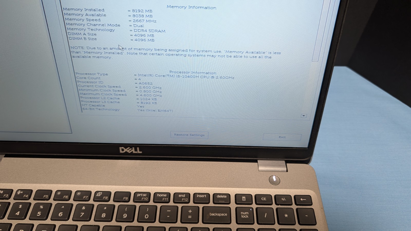 DELL PRECISION 3551 – INTEL i5-10400H 16GB RAM 500GB NO OS LAPTOP