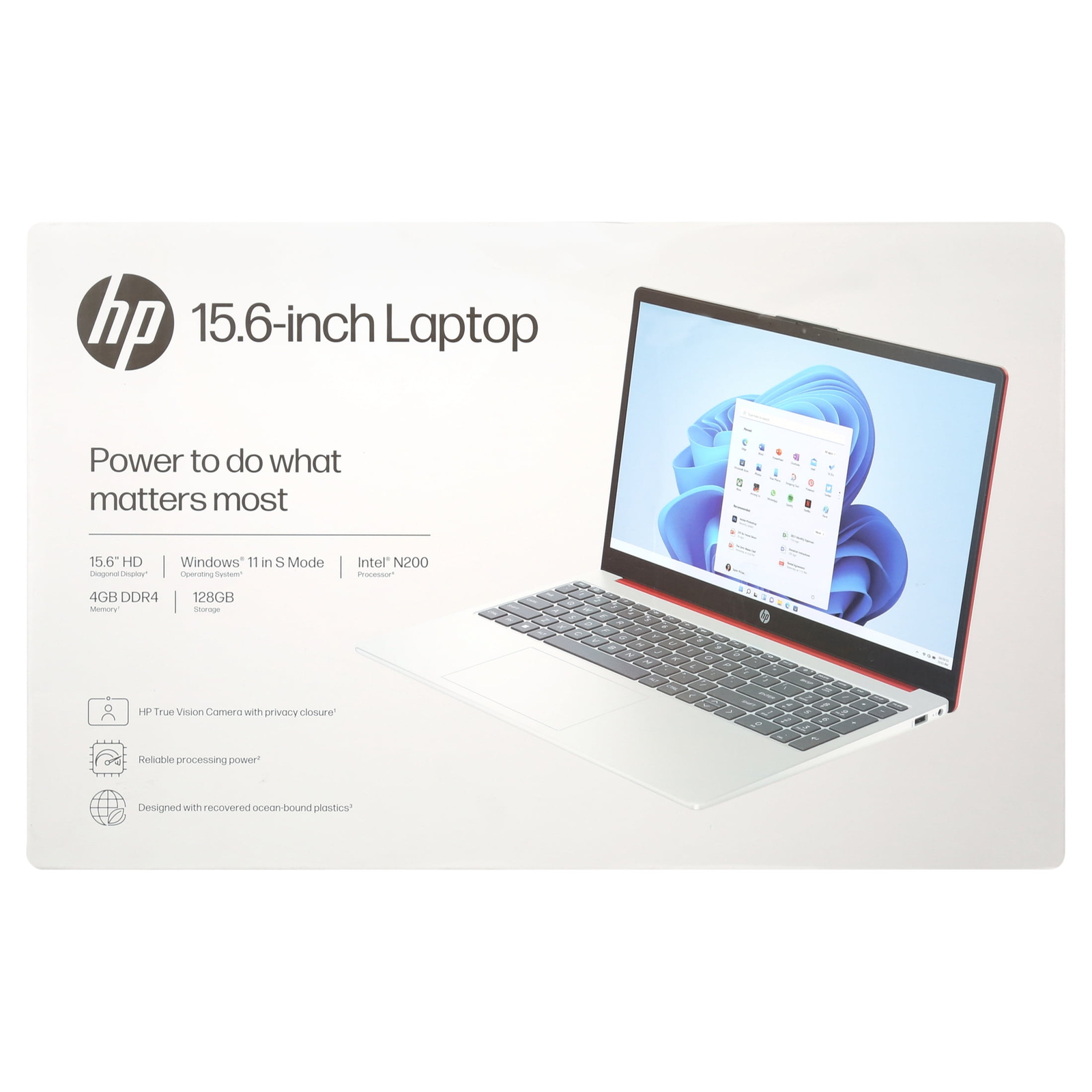 HP 15.6″ Laptop Intel N200 4GB RAM 128GB UFS Scarlet Red Win11 + Microsoft 365