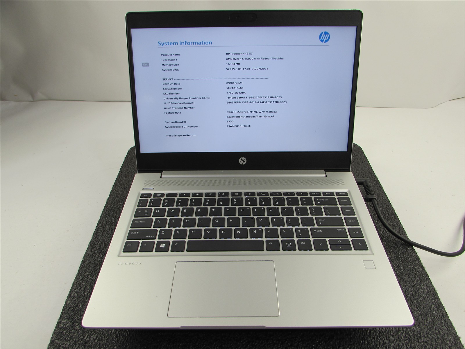 HP PROBOOK 445 (G7) 14″ FHD AMD RYZEN 5 4500U 512GB SSD 16GB RAM AMD GPU NO O.S