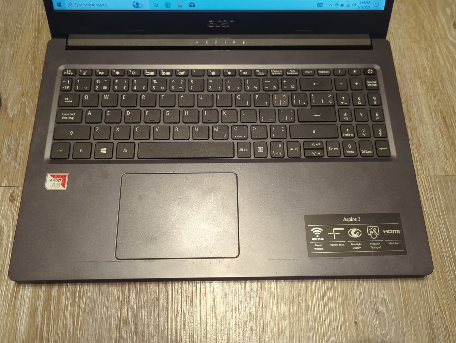 Acer Aspire 3 A315-22-65GT N19H1 15.6″ Laptop AMD A6-9220e 8GB RAM 1TB Charger
