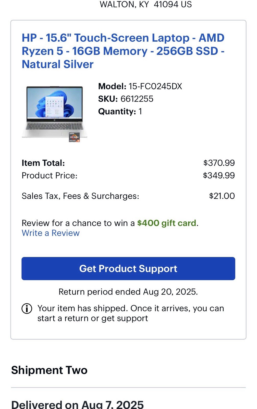HP – 15.6″ Touch-Screen Laptop – AMD Ryzen 5 – 16GB Memory – 256GB SSD – Natu…