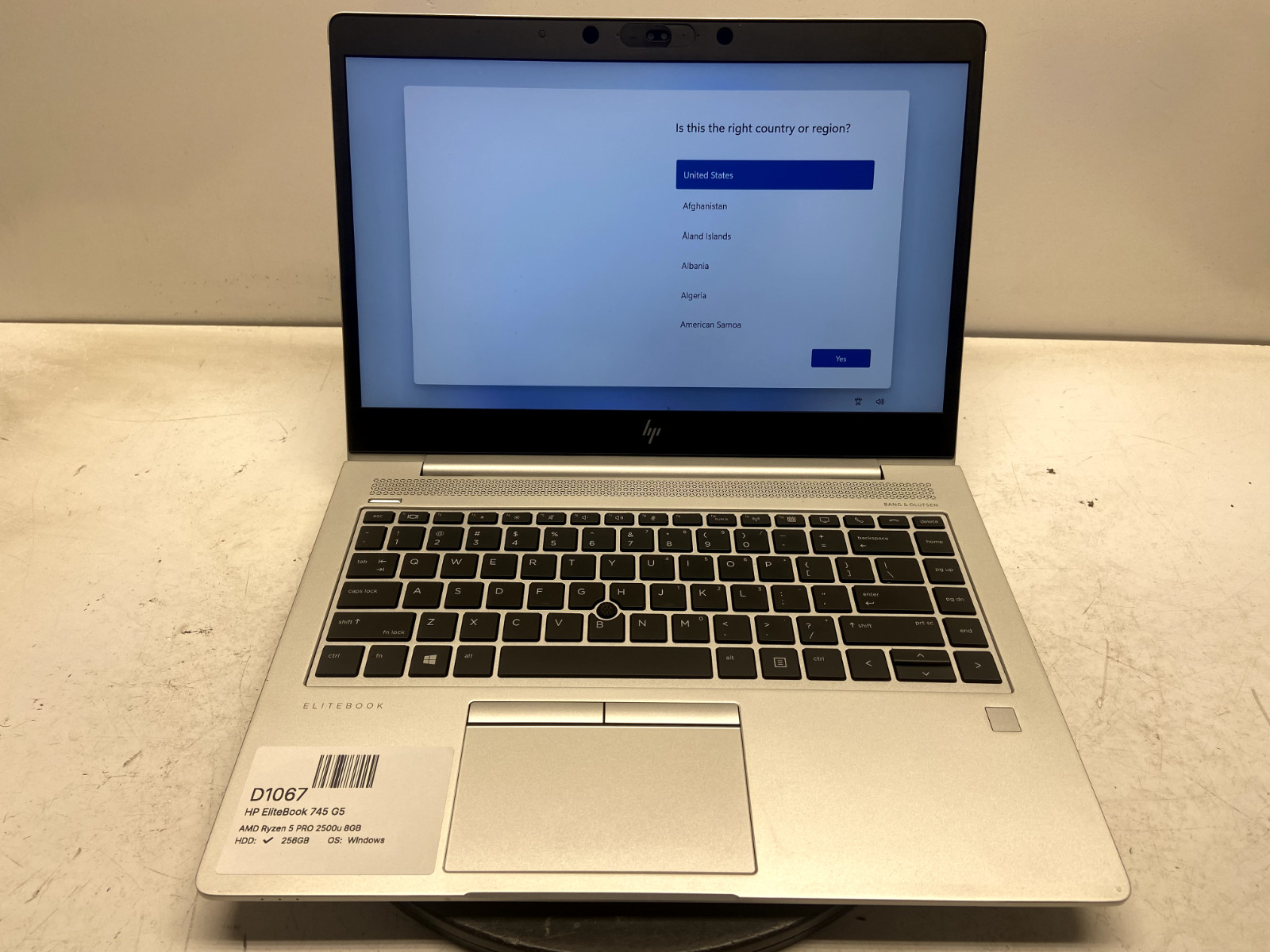 HP EliteBook 745 G5 AMD Ryzen 5 PRO 2500u 8GB 256GB SSD Windows 11