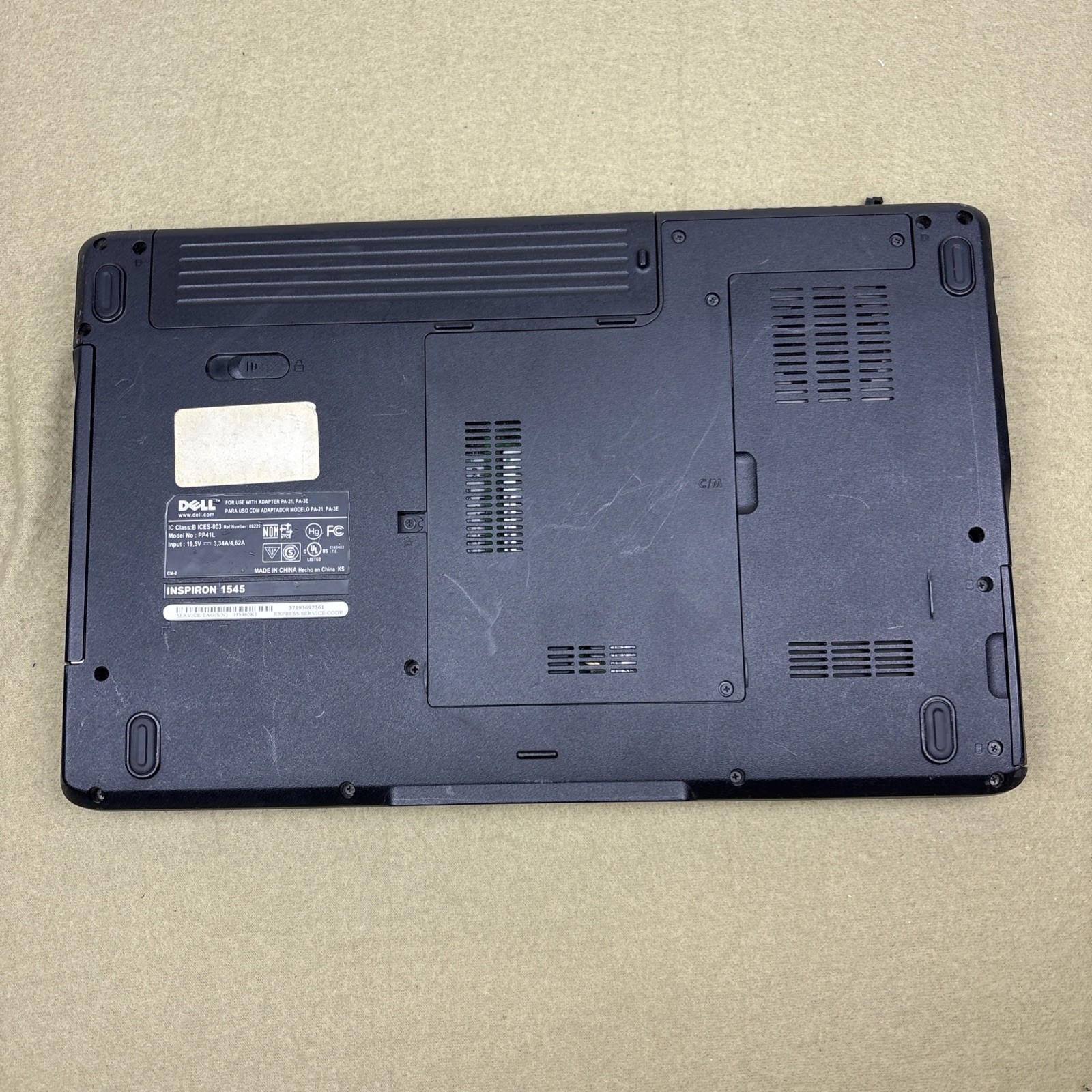 Dell Inspiron 1545 Laptop Windows Vista Works Read Needs Battery Some Keys Bad