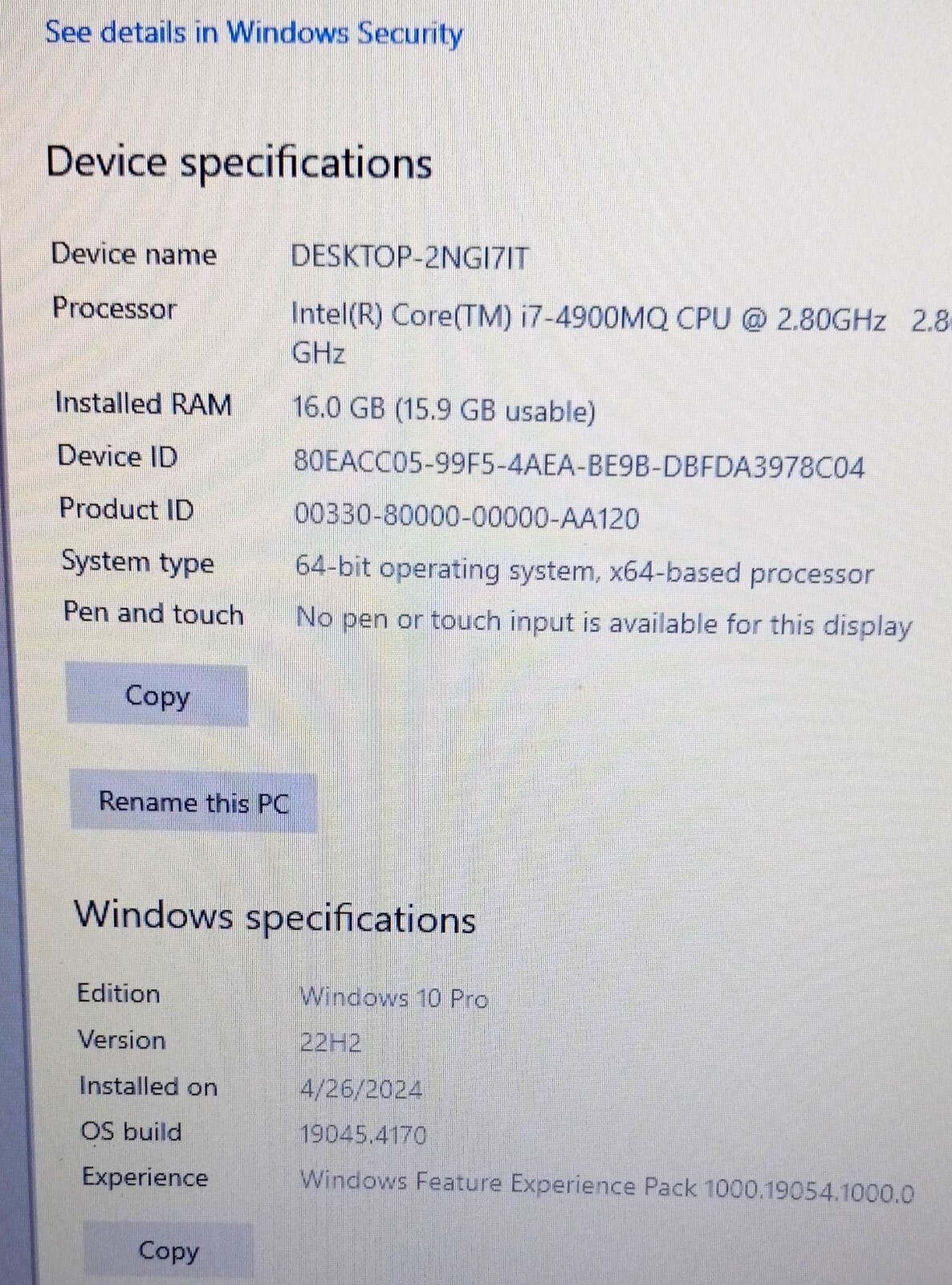 Alienware 17 “Ranger” i7-4900mq 2.8-3.8Ghz 16GB 256GB SSD NVIDIA P4200 FHD AX200