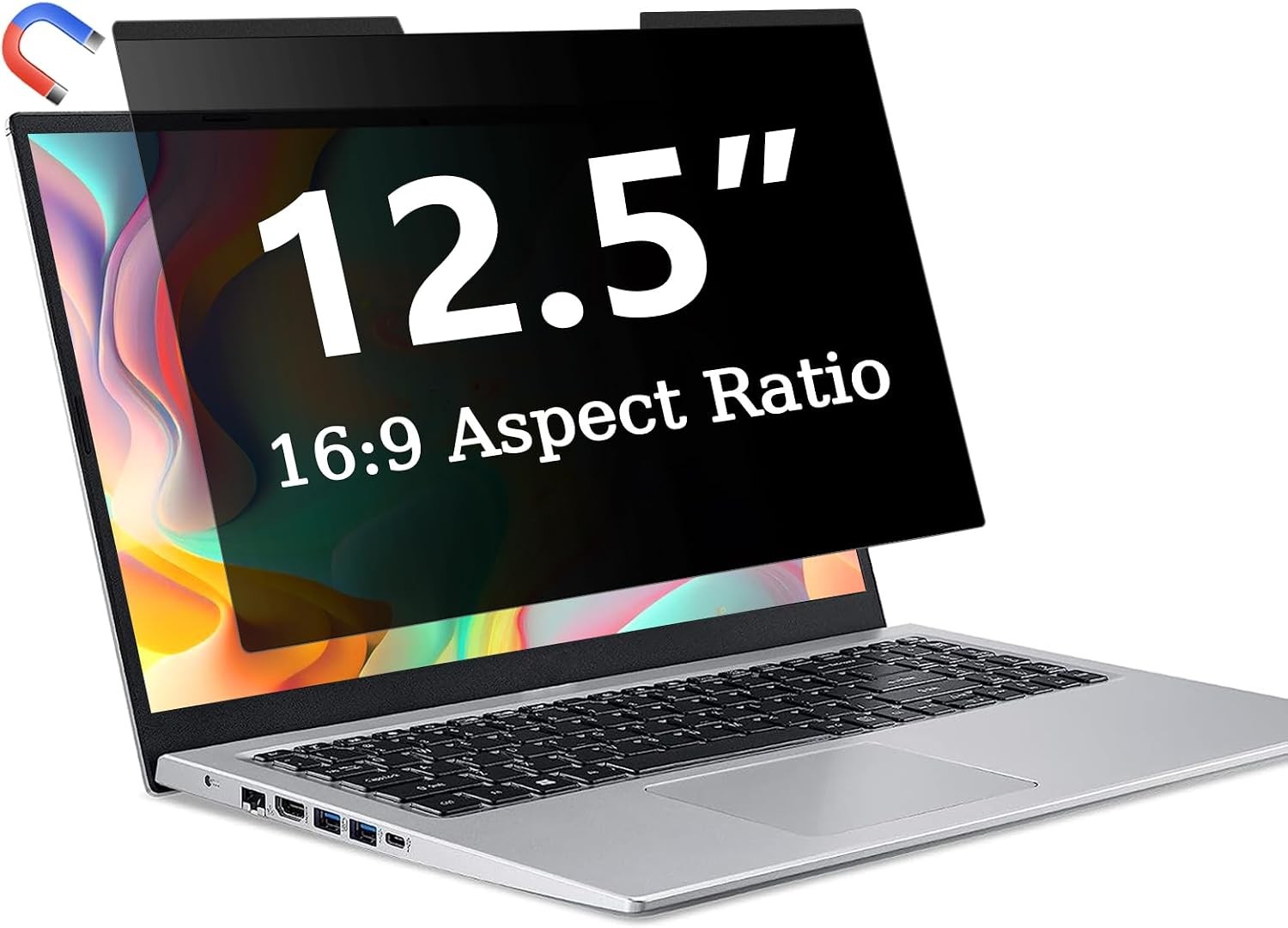 Magnetic Laptop Privacy Screen 12.5 Inch 16:9 for HP Dell Acer Asus Samsung Leno