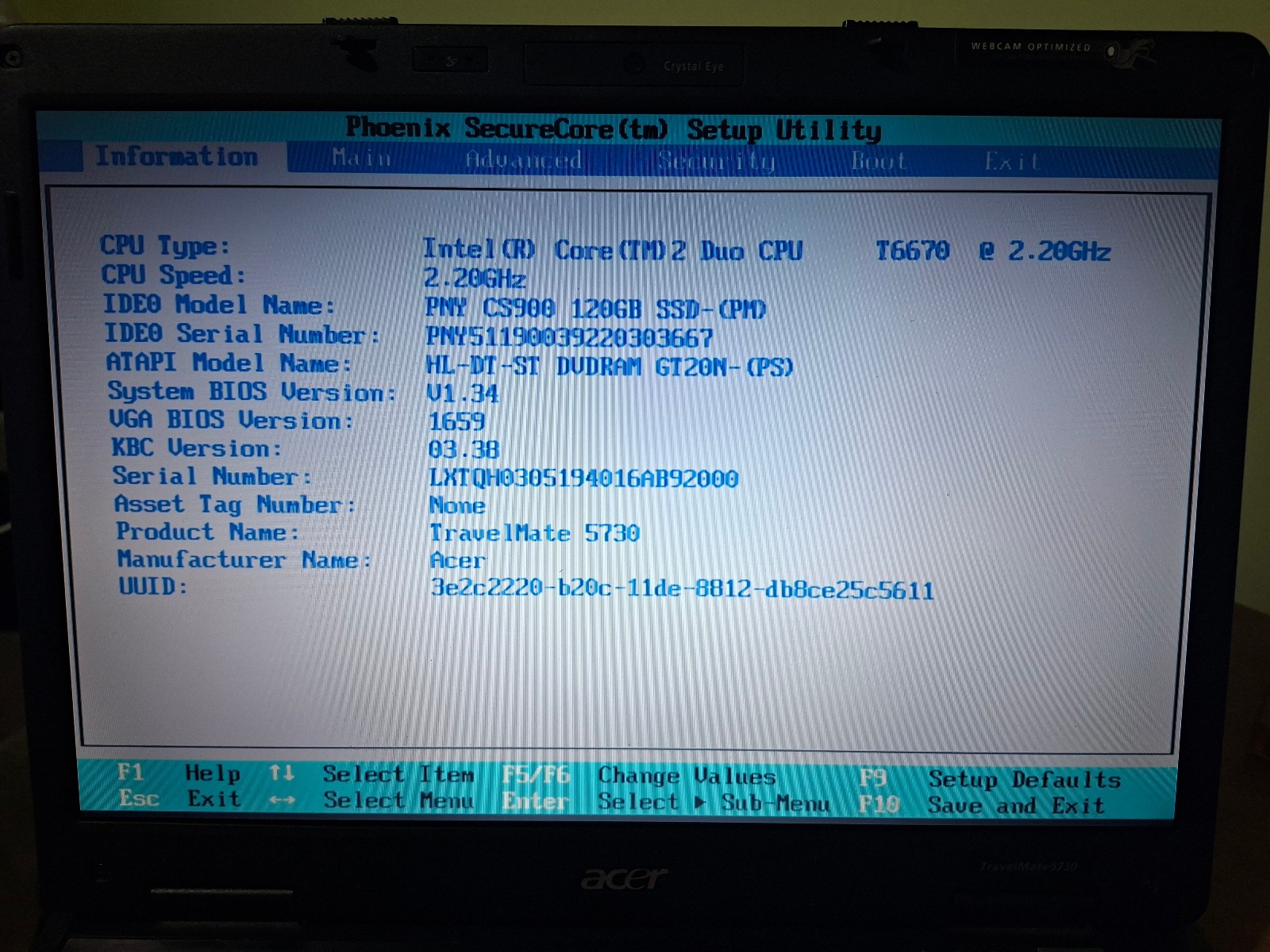 Acer Travelmate 5730 Laptop 15.4″ 1GB 120GB SSD Windows Vista SP2 32 BIT HDMI