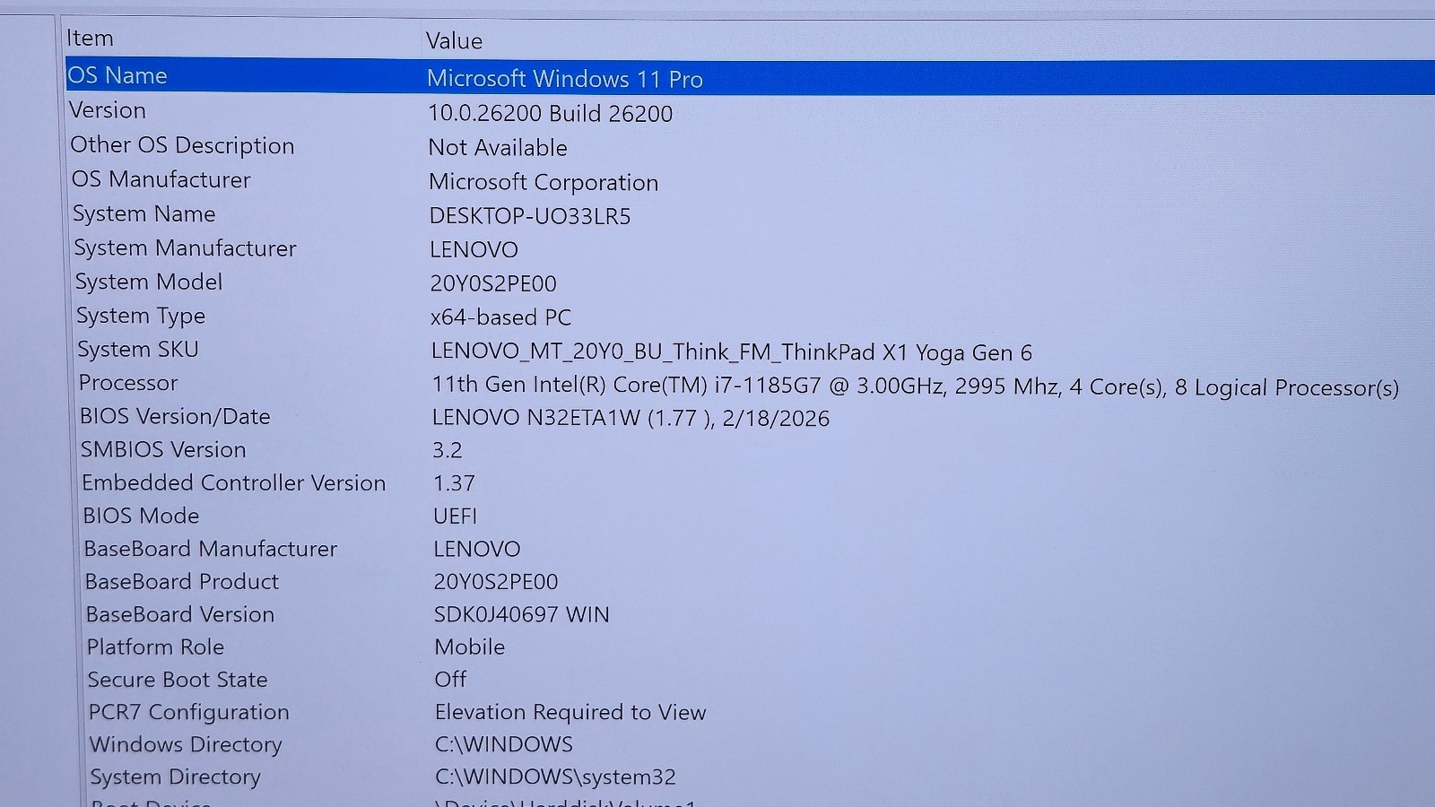 Lenovo ThinkPad X1 Yoga Gen 6 (i7-1185G7 CPU, 32 GB RAM 1 TB SSD) 14″ 4K Touch