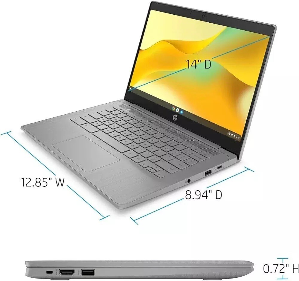 HP Chromebook 14″ Intel N4120 4GB RAM 64GB eMMc with USB Docking Up to 256GB
