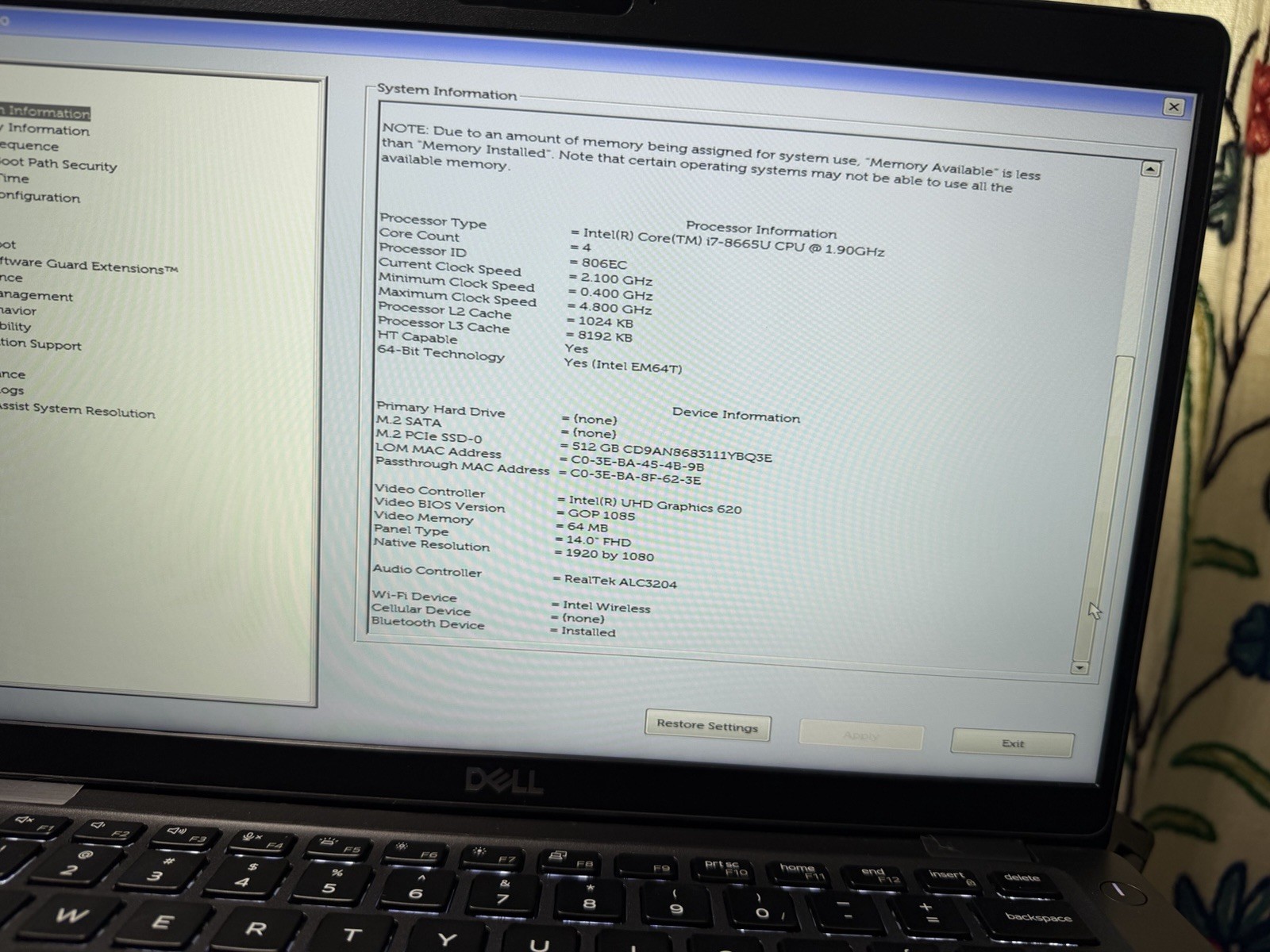 LOT OF 3 Dell Latitude 5400 14″ (i7-8665u 1.90GHz – 16GB RAM – 512GB SSD)