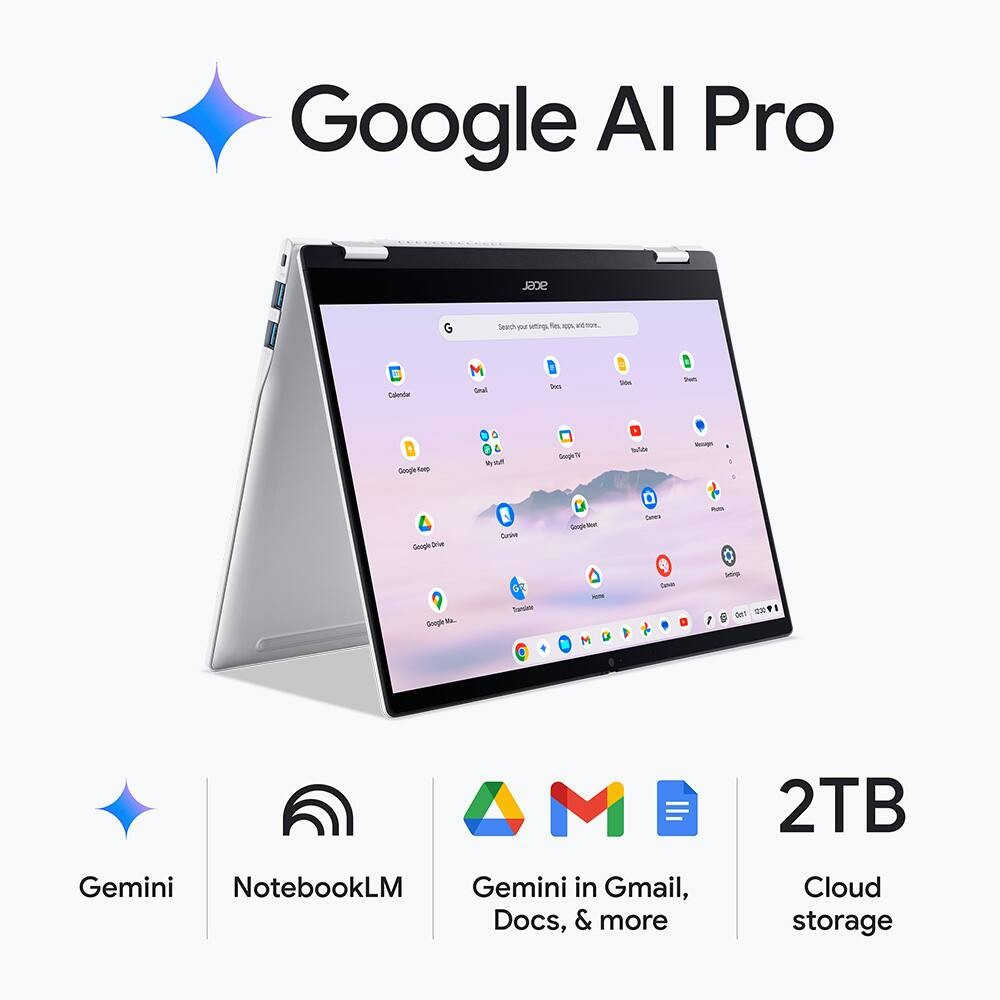 Acer – Chromebook Plus Spin 514 -14″ WUXGA Touch Laptop with Google AI- Media…