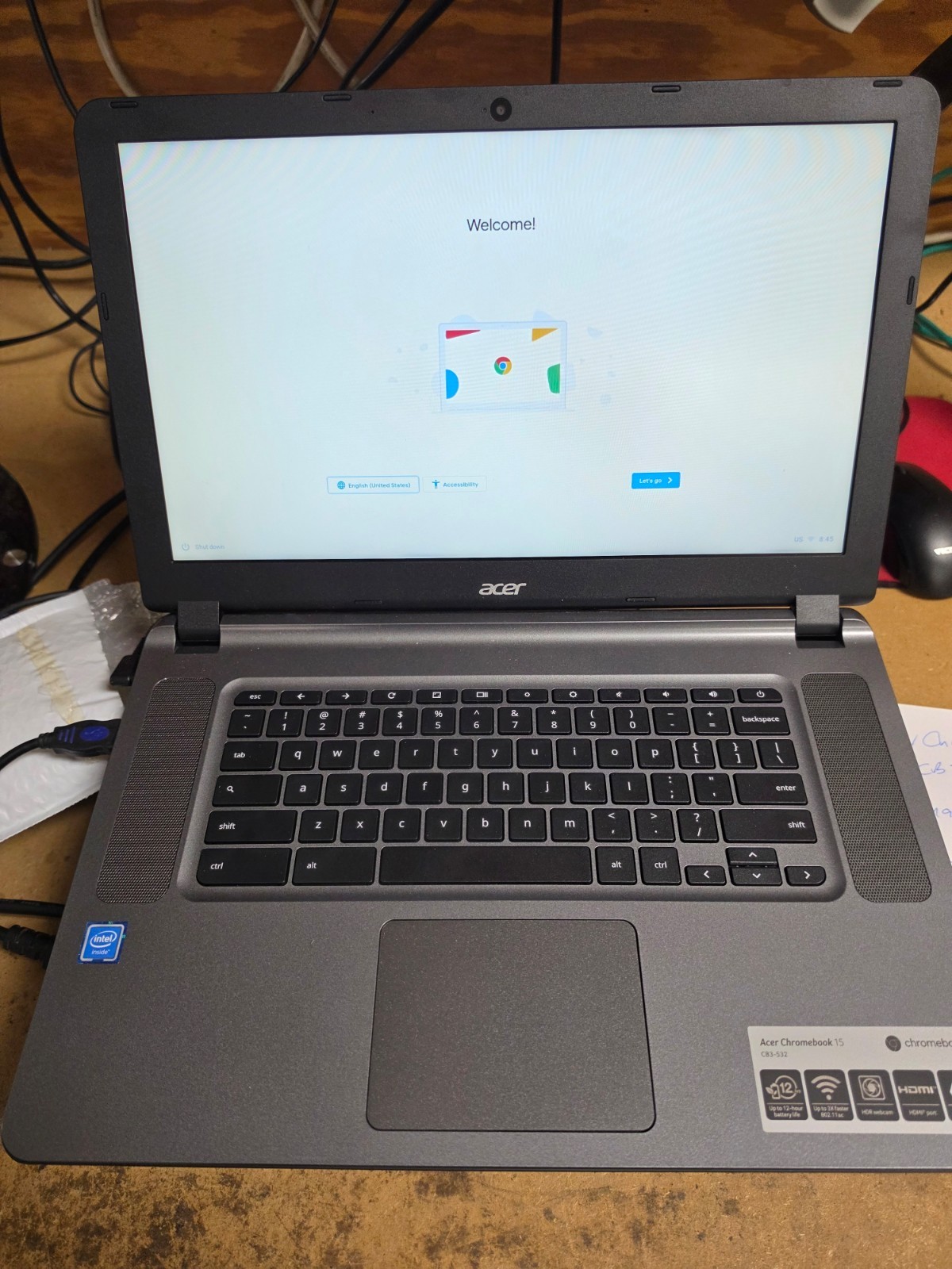 Acer Chromebook CB3-532-C47C 15.6′ 16GB Flash, Celeron 2GB RAM