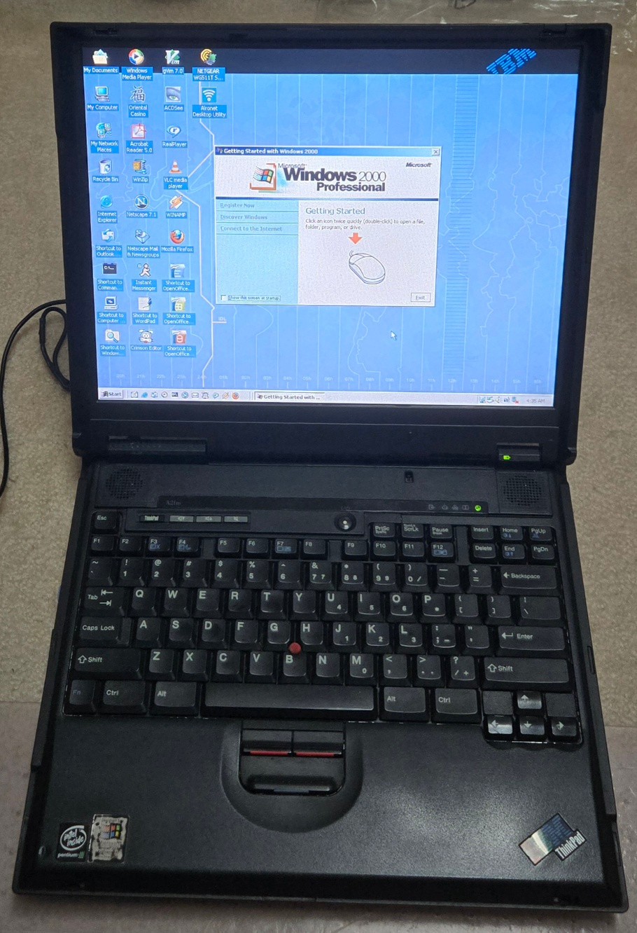 IBM ThinkPad A21m Laptop Win 95 & Win2000 Dual Boot, Serial Port, Works Great
