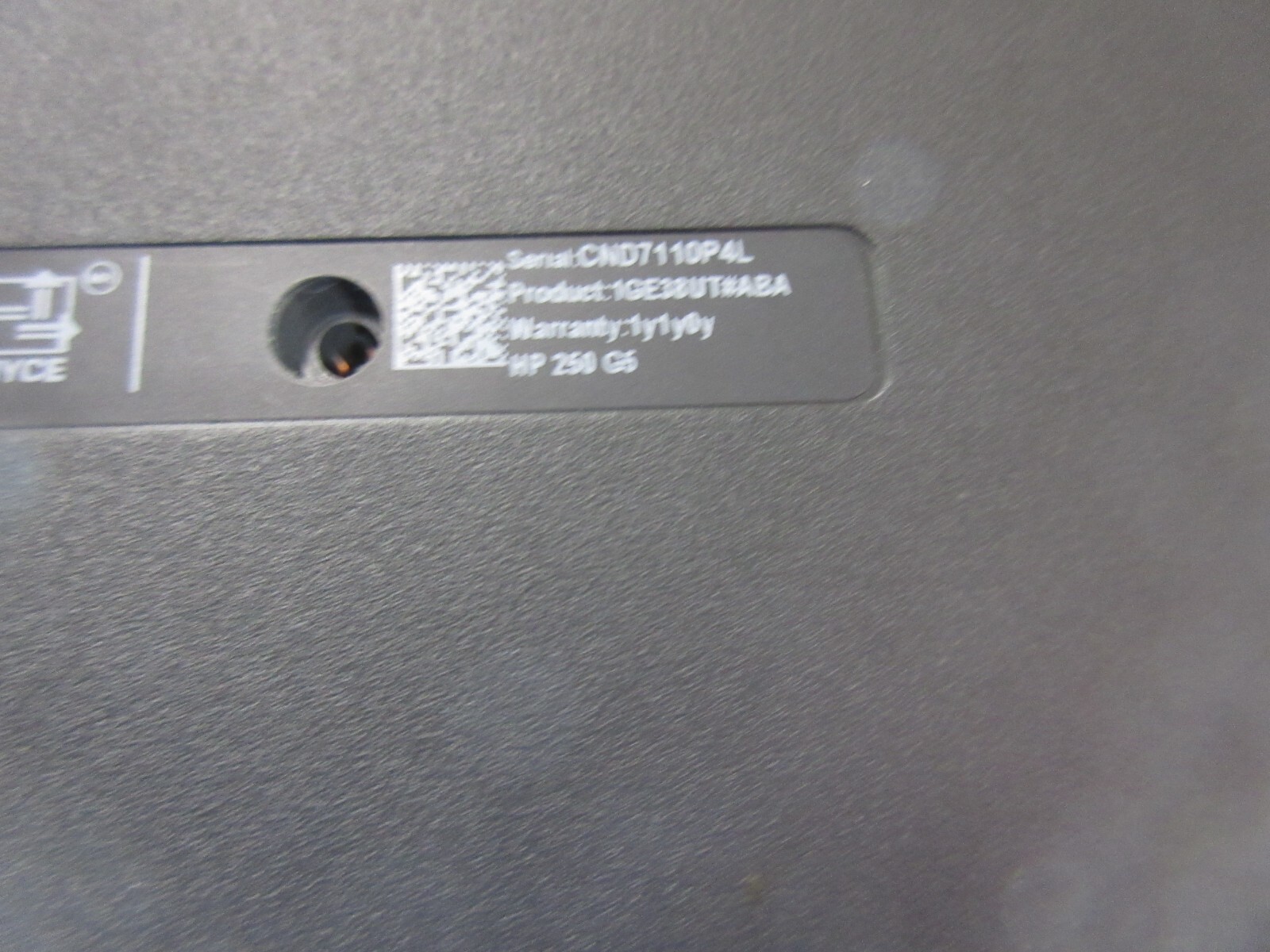 HP 250 G5 Intel Core i3-6006u 2GHz 8GB NO HDD No Batt