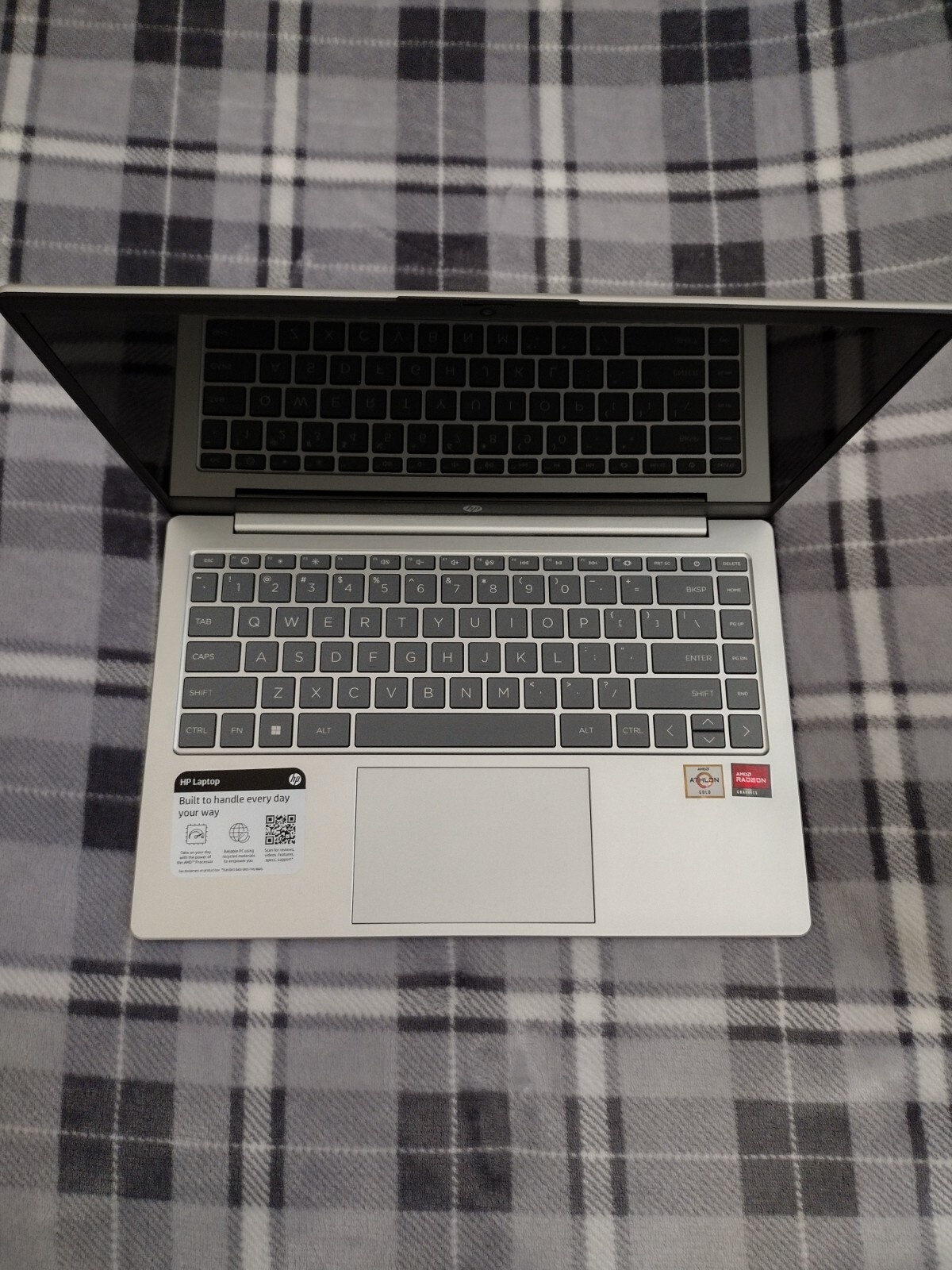 HP 14 inch Laptop, HD Display, AMD Athlon Gold 7220U, 4 GB RAM, 128 GB SSD, AMD