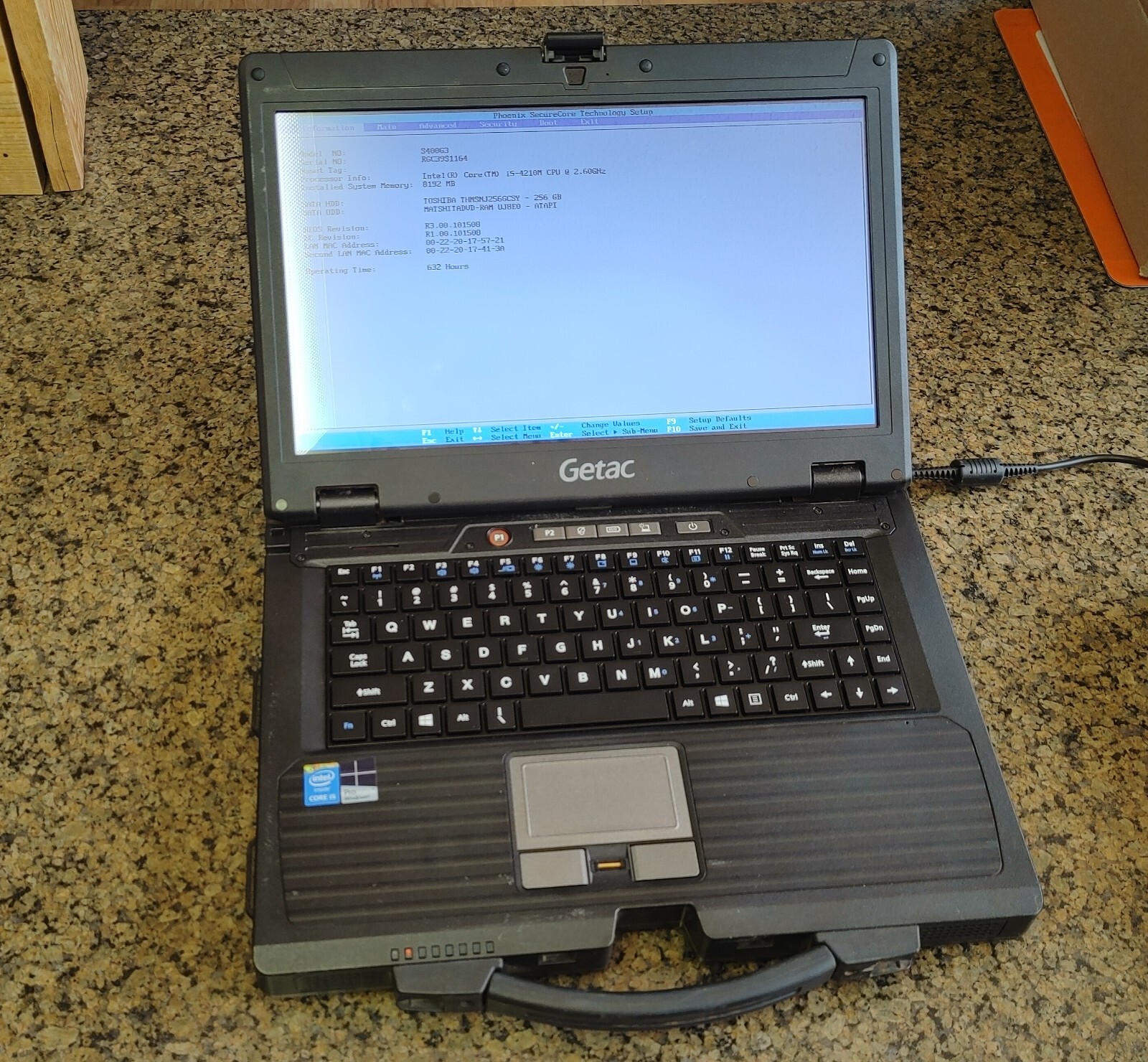 Getac S400 G2 Rugged Laptop 8gb RAM 256gb SSD Fingerprint Reader Windows 10 Pro
