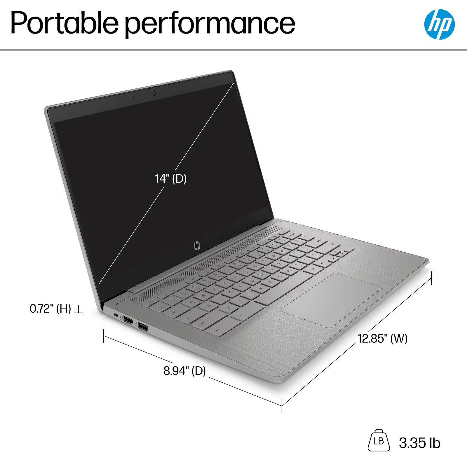 HP – 14″ Chromebook – Intel Celeron – 4GB Memory – 64GB eMMC – Modern Grey