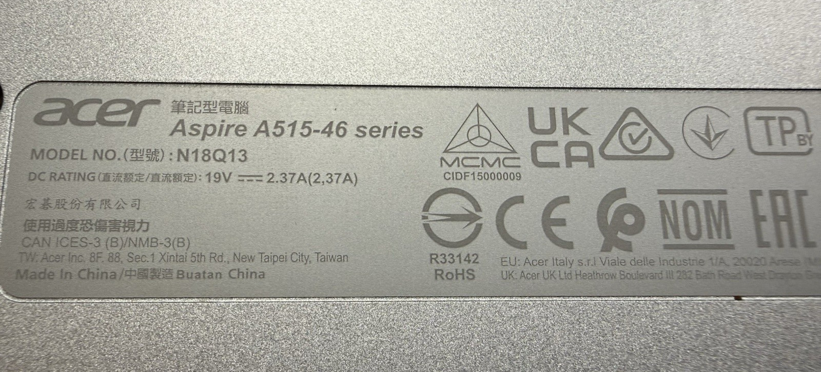 Acer Aspire 5 A515-46-R3UB 15.6″ AMD Ryzen 3 ~ PARTS ONLY PLEASE READ ~ FREE S/H
