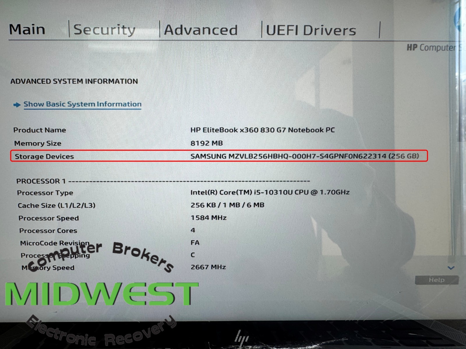 HP EliteBook x360 830 G7 i5-10310U 1.7GHz 8GB 256GB SSD