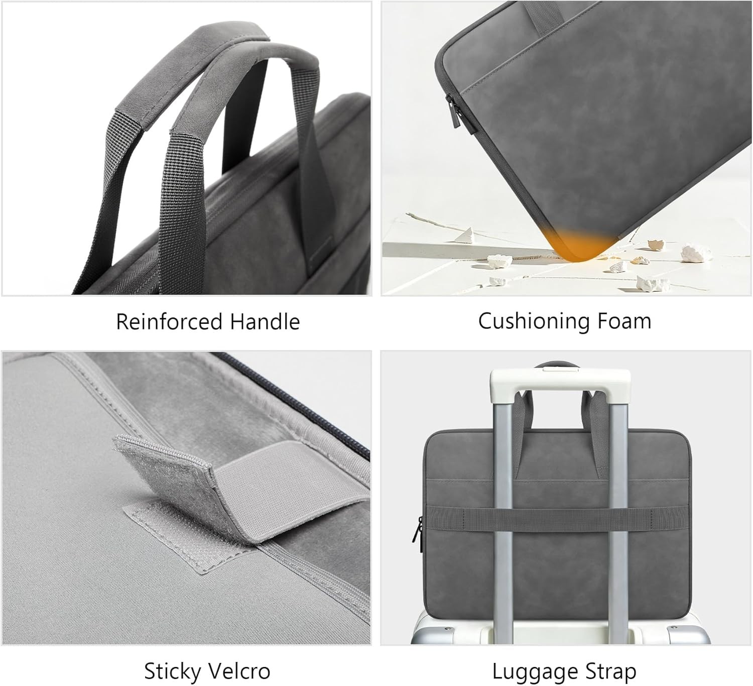 Laptop Sleeve Case for 15.6″ Dell, HP, Lenovo, Acer, ASUS – Dark Gray