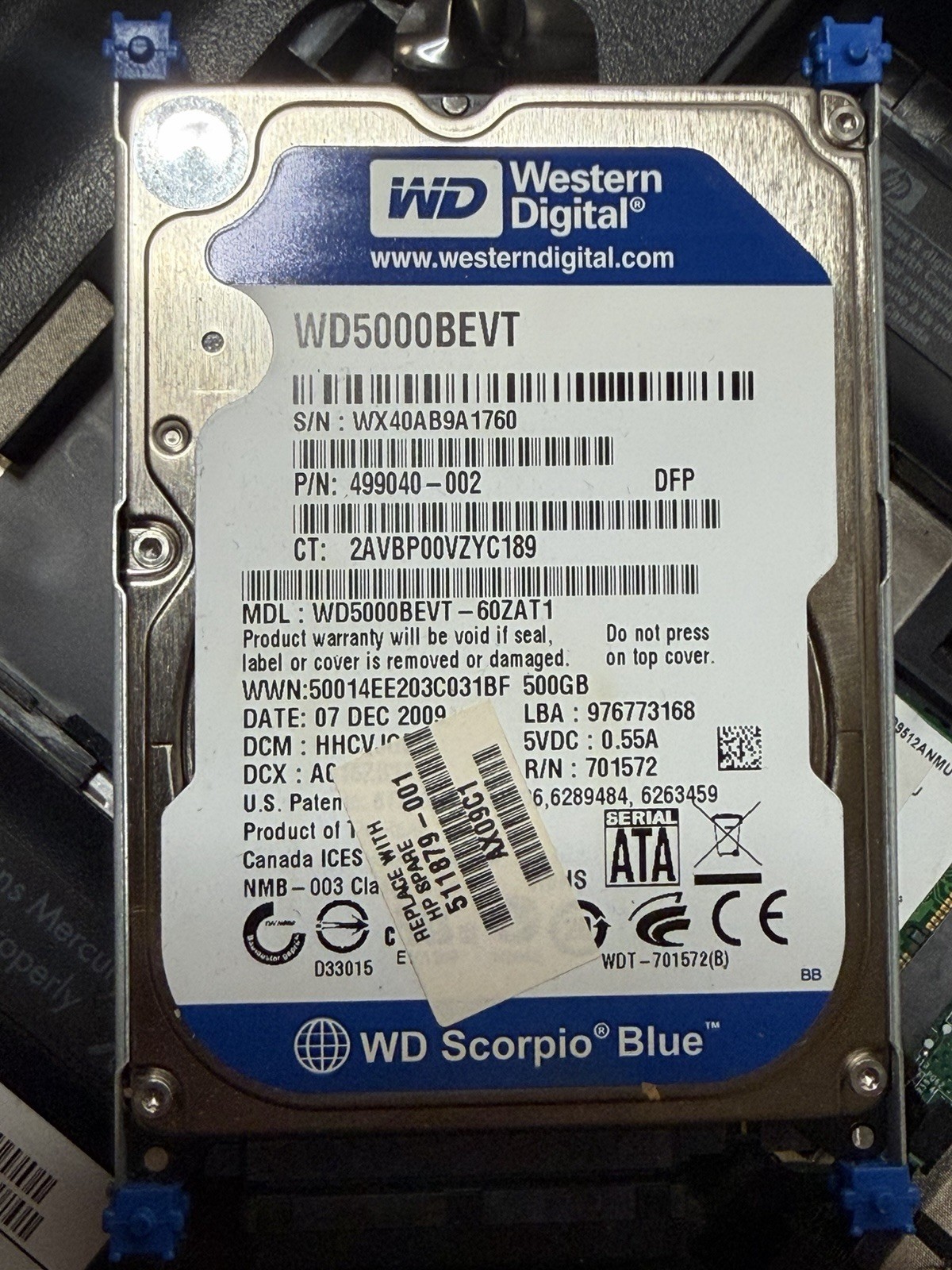 HP Pavillion DV6 6gb Ram 500gb Hard drive For Parts Or Repair Read Description
