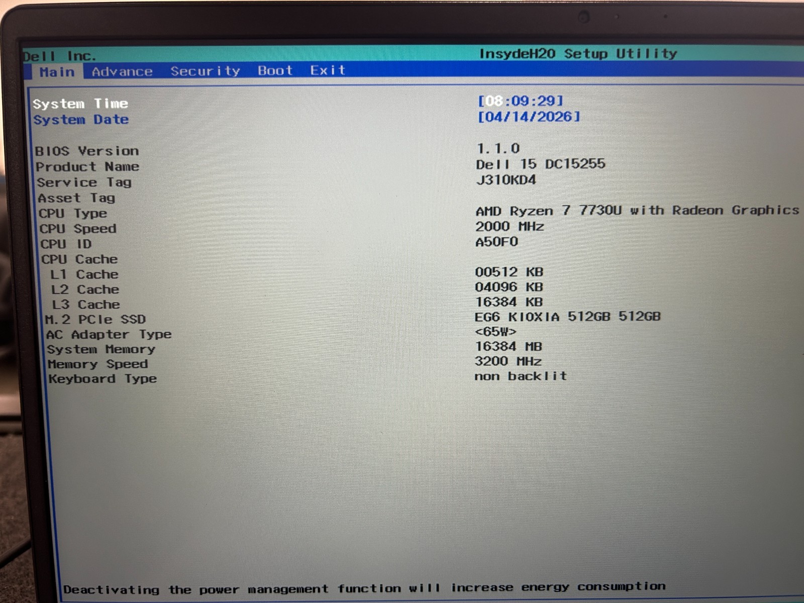 DELL 16 DC16250 MRYT3, AMD Ryzen 7 7730U, 2.00 GHz, 16 GB RAM, 512 GB NVMe SSD