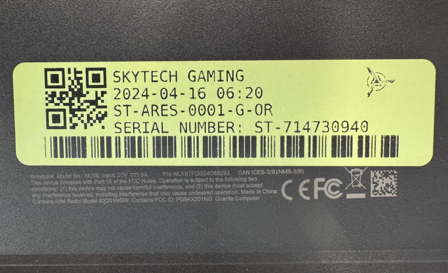 SKYTECH ARES GAMING LAPTOP i5-13420H 16GB RAM 1TB SSD Win 11 Home 25H2