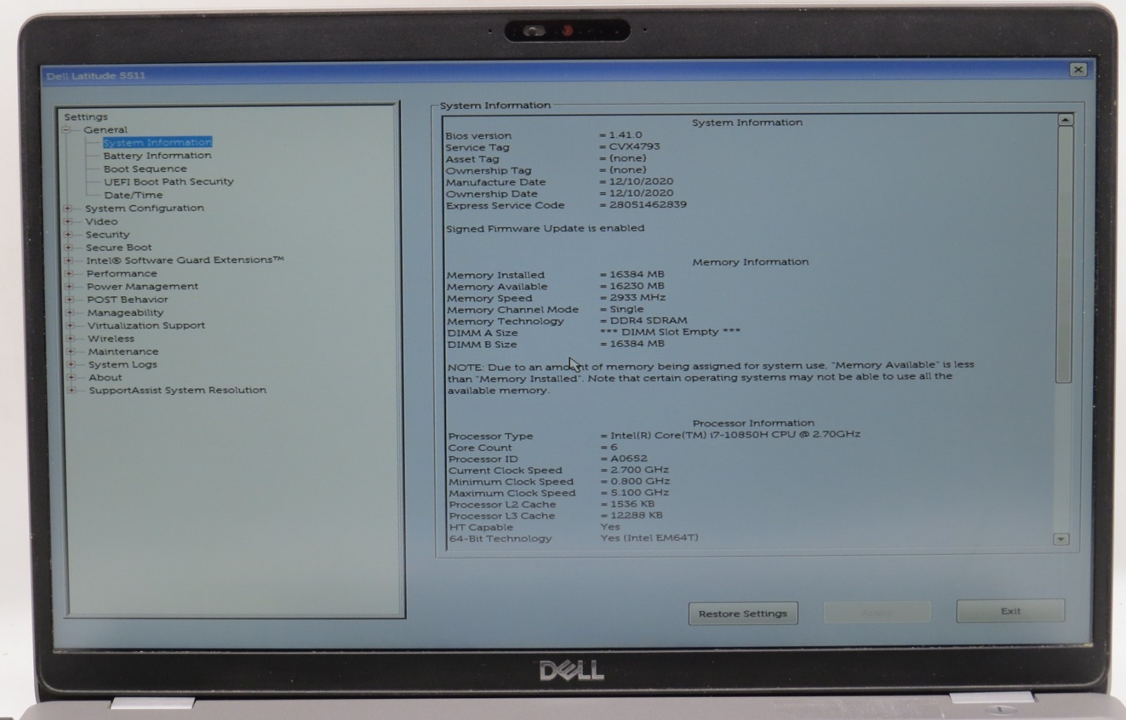 Dell Latitude 5511 | i7-10850H | 16GB DDR4 RAM | 256GB M.2 | Win 11 Pro w/AC