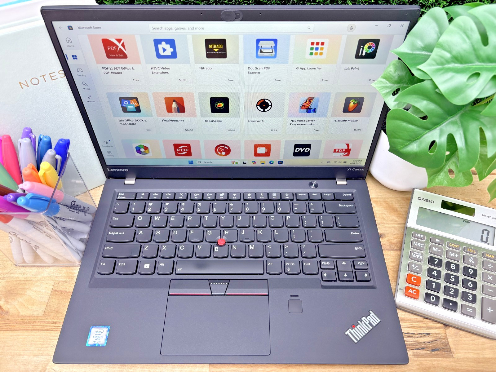 Lenovo ThinkPad x1 Carbon Gen 5 i7-6th Gen 2.60GHz 16GB RAM 256GB SSD Win 11 P*