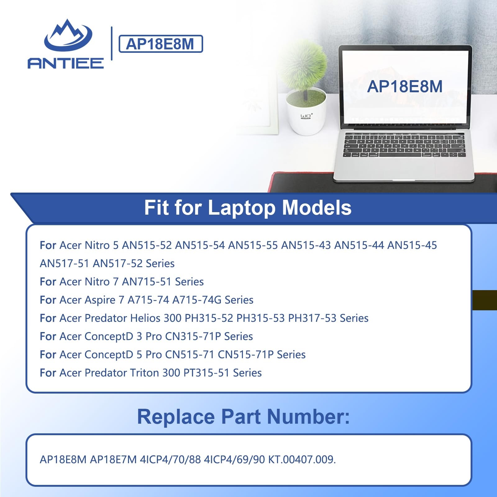 AP18E7M AP18E8M Battery for Acer Nitro 5 AN515-54 AN517-51 AN515-55 AN515-52
