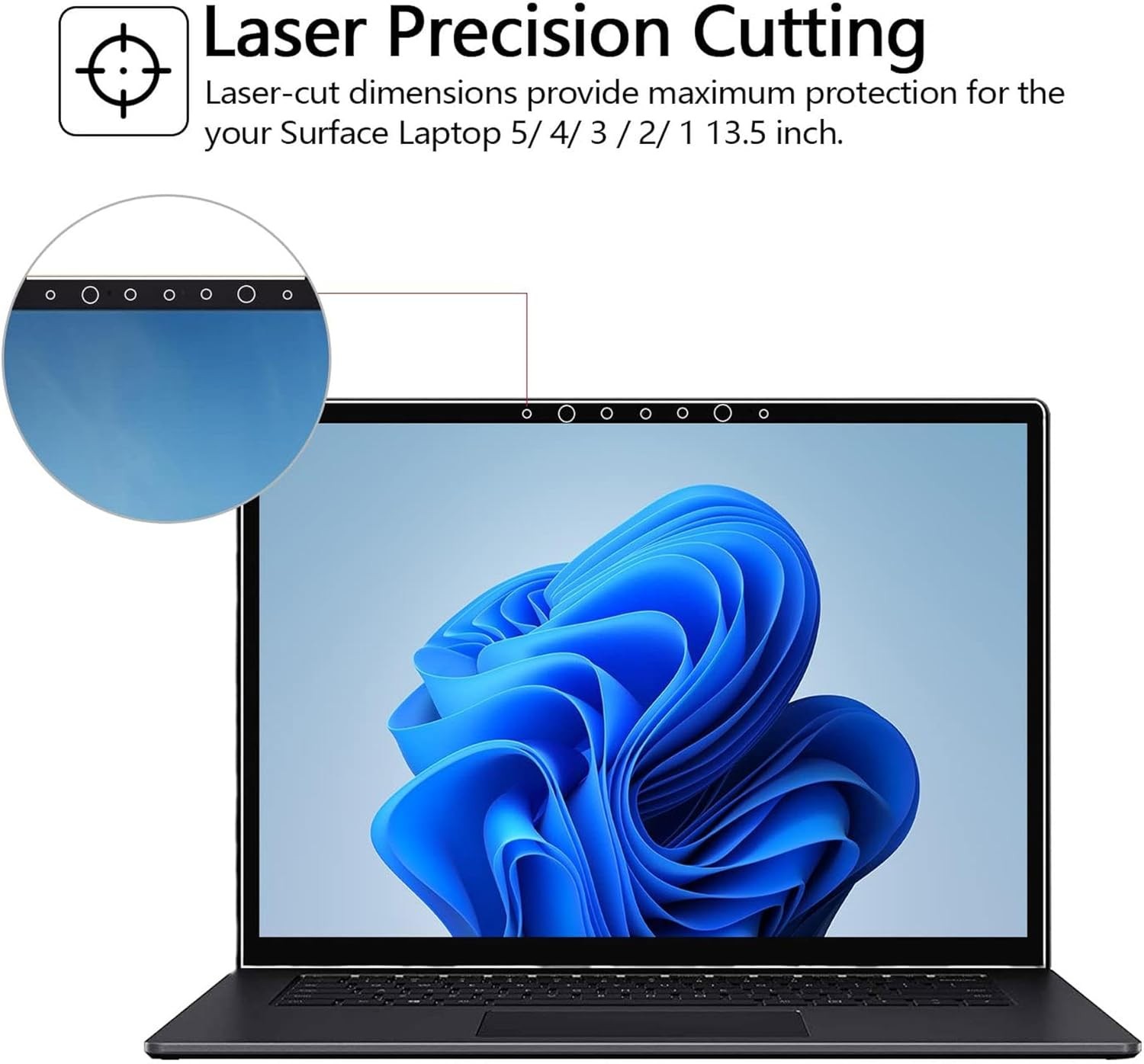 Screen Protector for Surface Laptop 5/6/4 13.5 inch, Tempered Glass 9H, 2 Pack