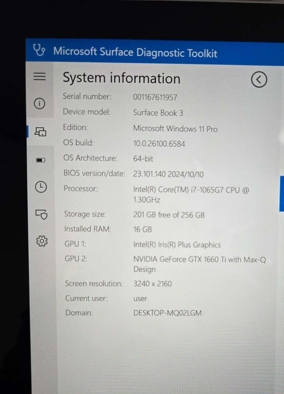 Microsoft Surface Book 3 15″ (256GB SSD, Intel i7-1065G7 GTX 1660 Ti 16GB RAM)
