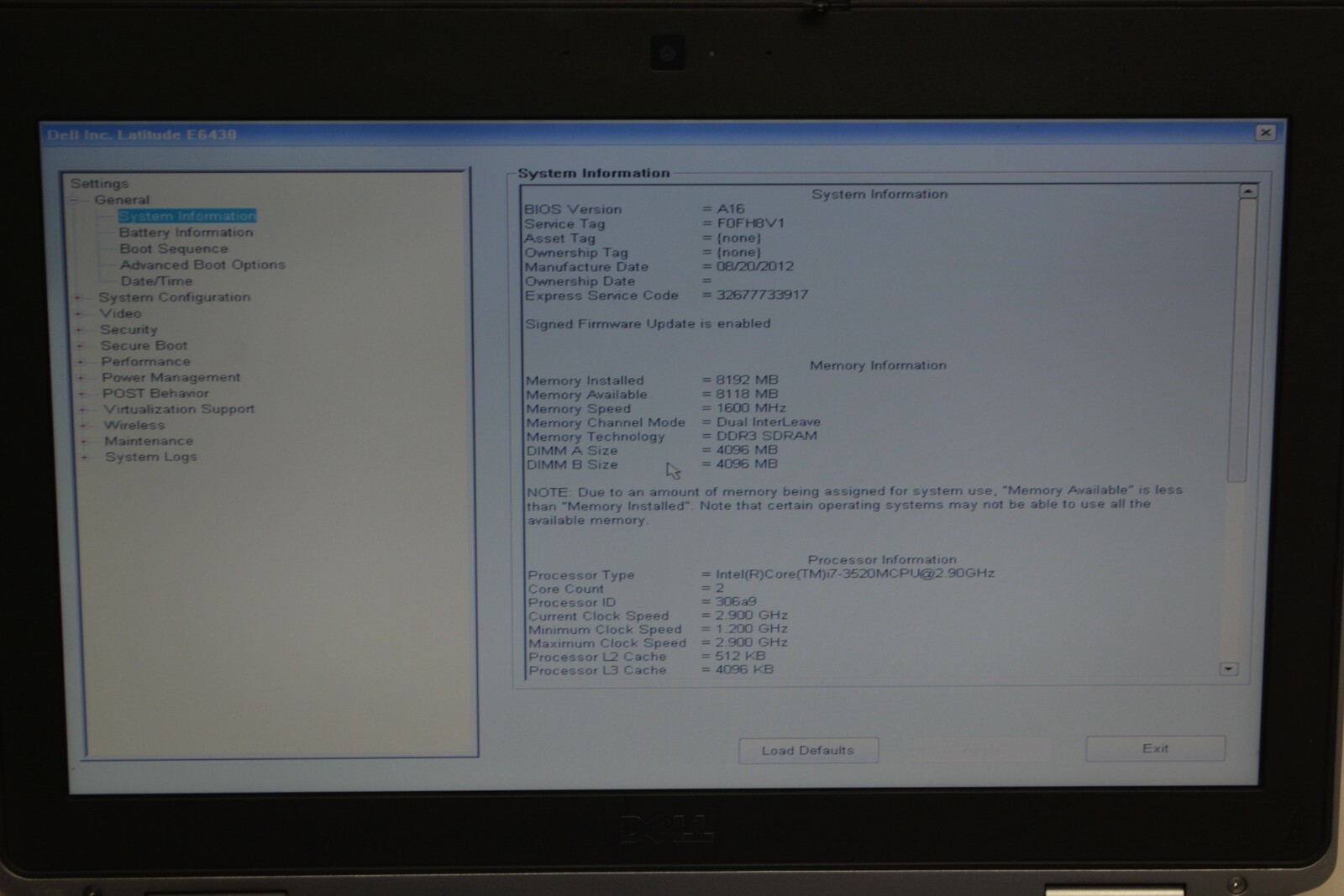 Dell Latitude E6430 i7-3520M @ 2.90GHz 8GB RAM No HD #L5