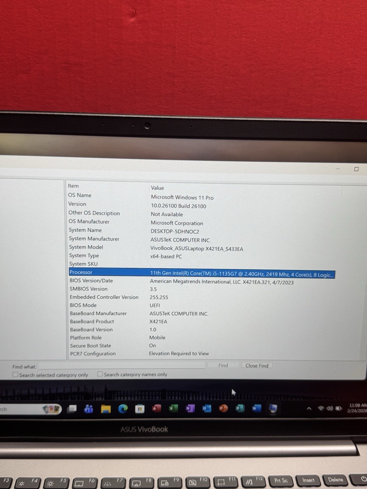 ASUS VivoBook S433E 14” CORE i5-1135G7 @ 2.40GHz | 8GB RAM, 512GB SSD | #T193
