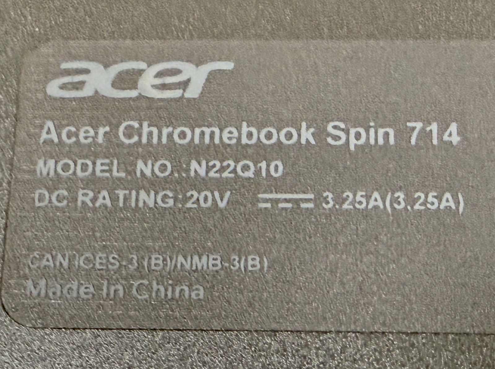 Acer Chromebook Spin 714 CP714-2WN-320J 14″ 1.2GHz i3-1315U 8GB RAM 256GB SSD