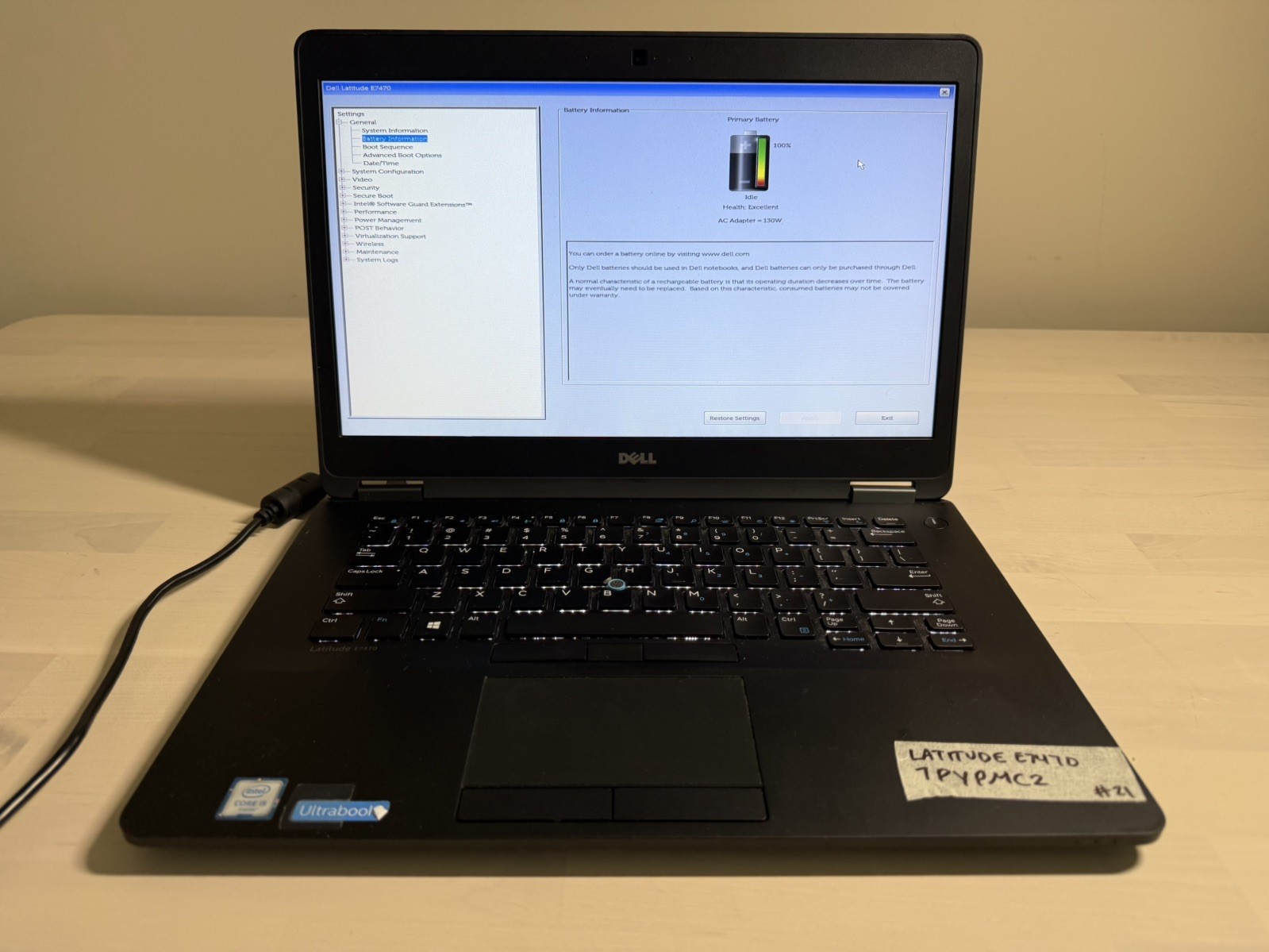 Dell Latitude E7470 Laptop Intel Core i5 6th Gen No HD/OS/AC Adapter