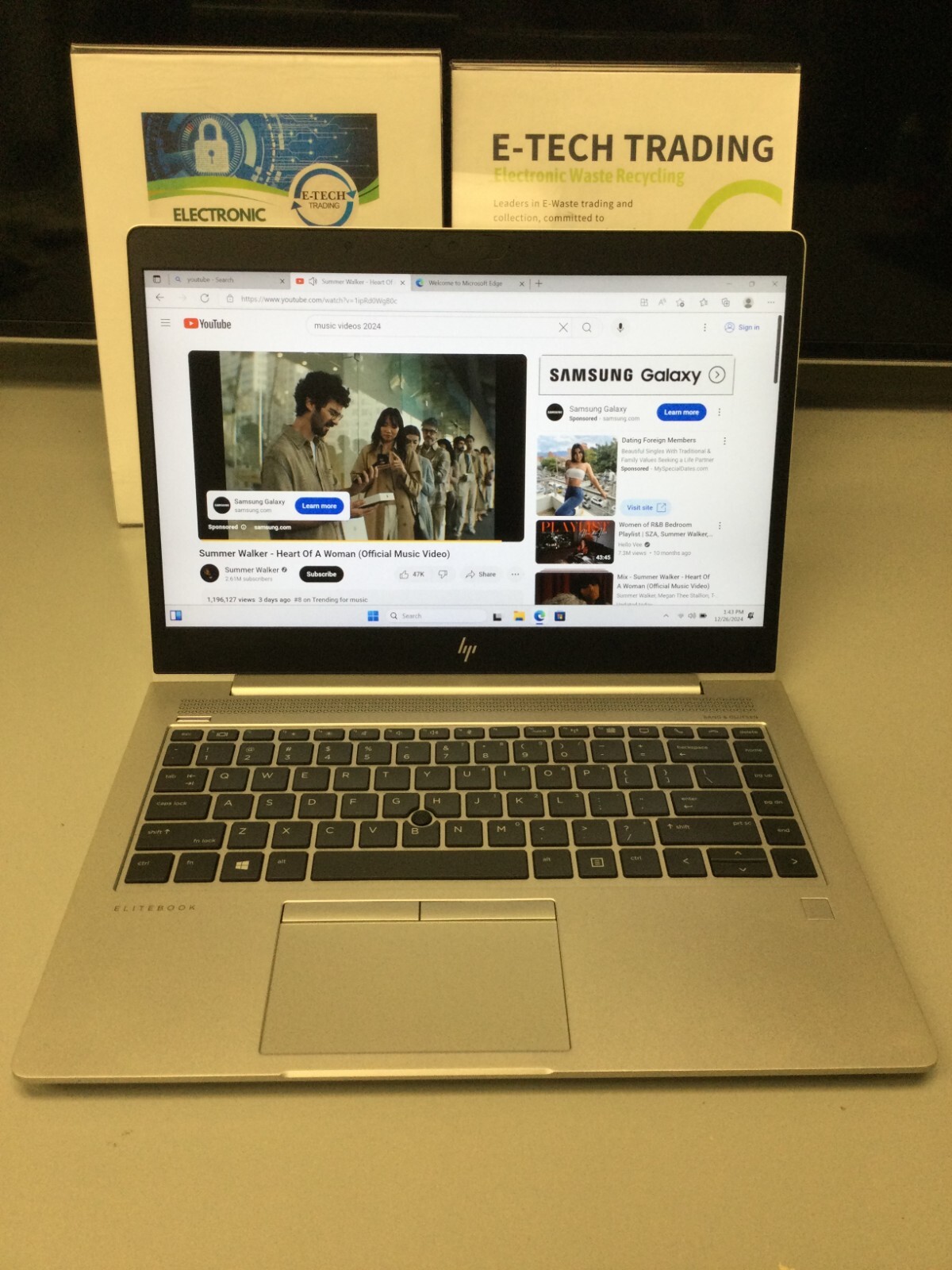 HP EliteBook 840 G5 14″ AMD RYZER 3 PRO 3TH GEN 2.10GHz 16GB RAM 128GB SSD