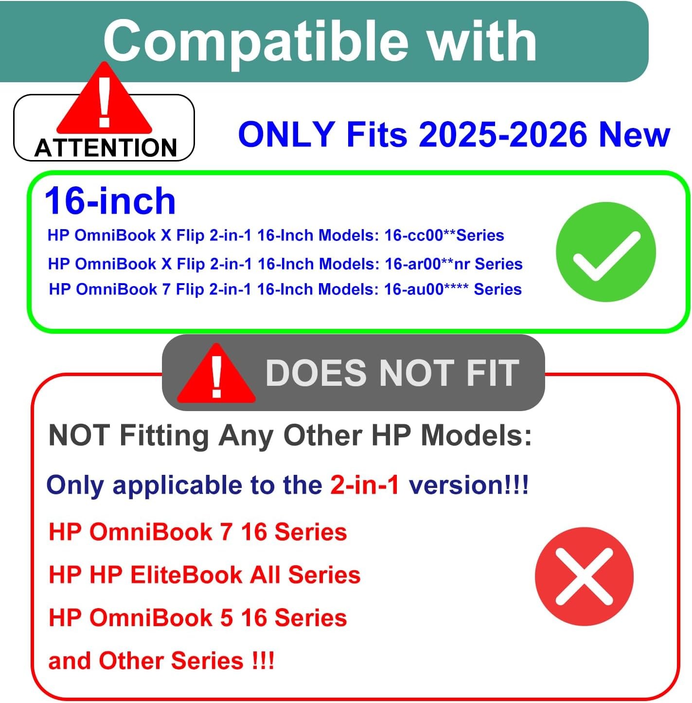 2-Pack Tempered Glass Screen Protector for HP OmniBook X Flip 16″ & HP OmniBook