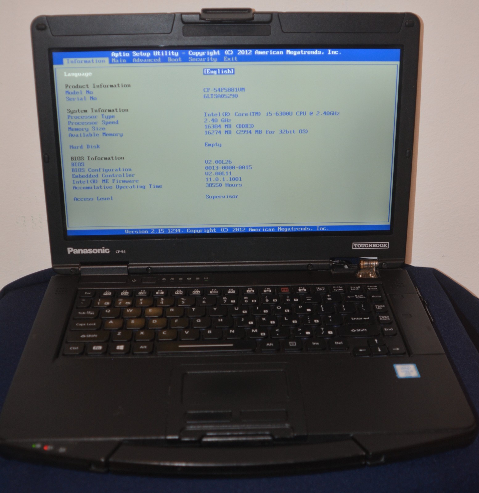 Panasonic Toughbook CF-54 Intel i5-6300U 16GB Ram No HD NO AC READ DISC.