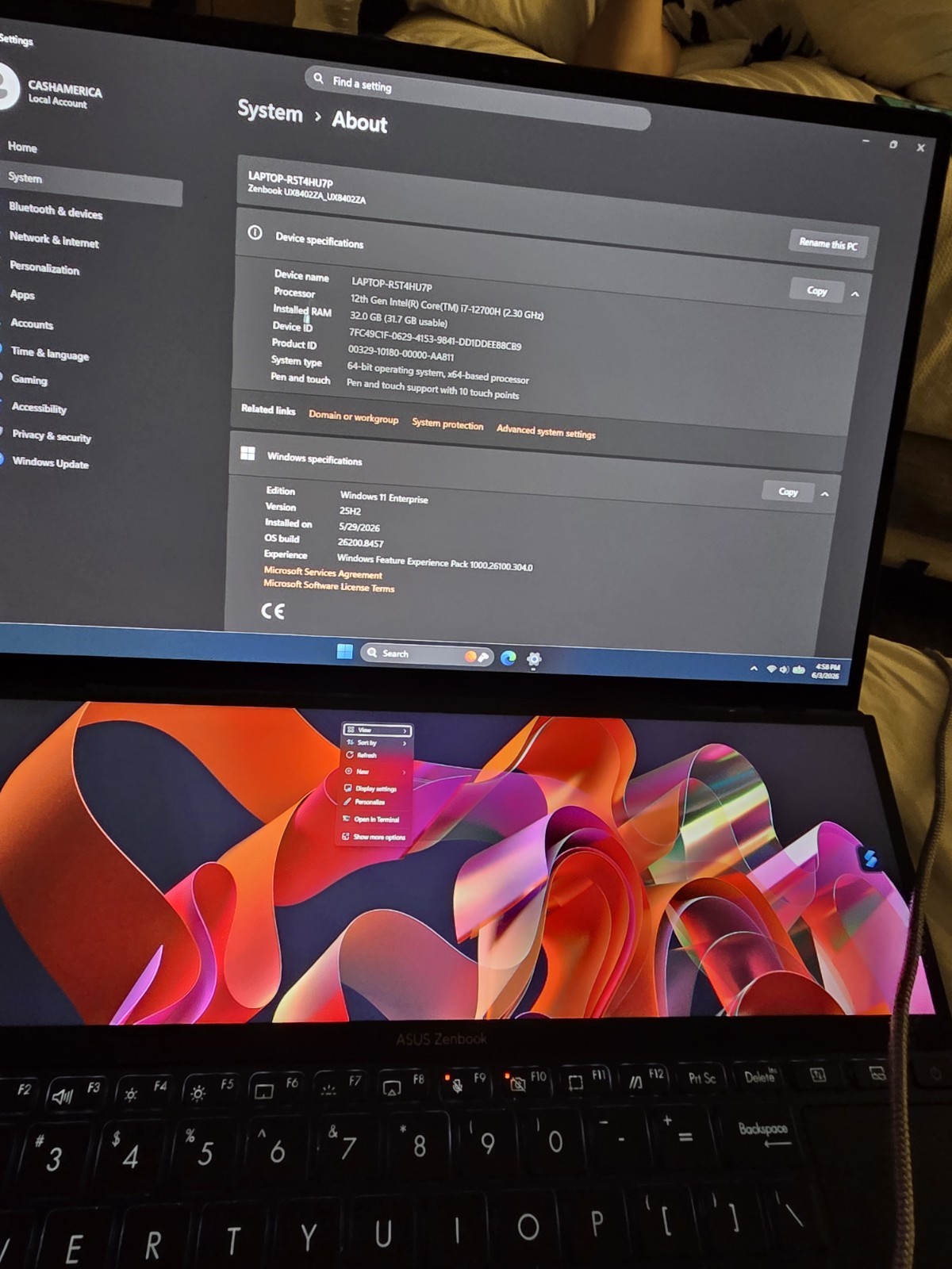 Asus Zenbook Duo Oled 32g Ram 1tb Storage Windows 11 Enterprise Laptop