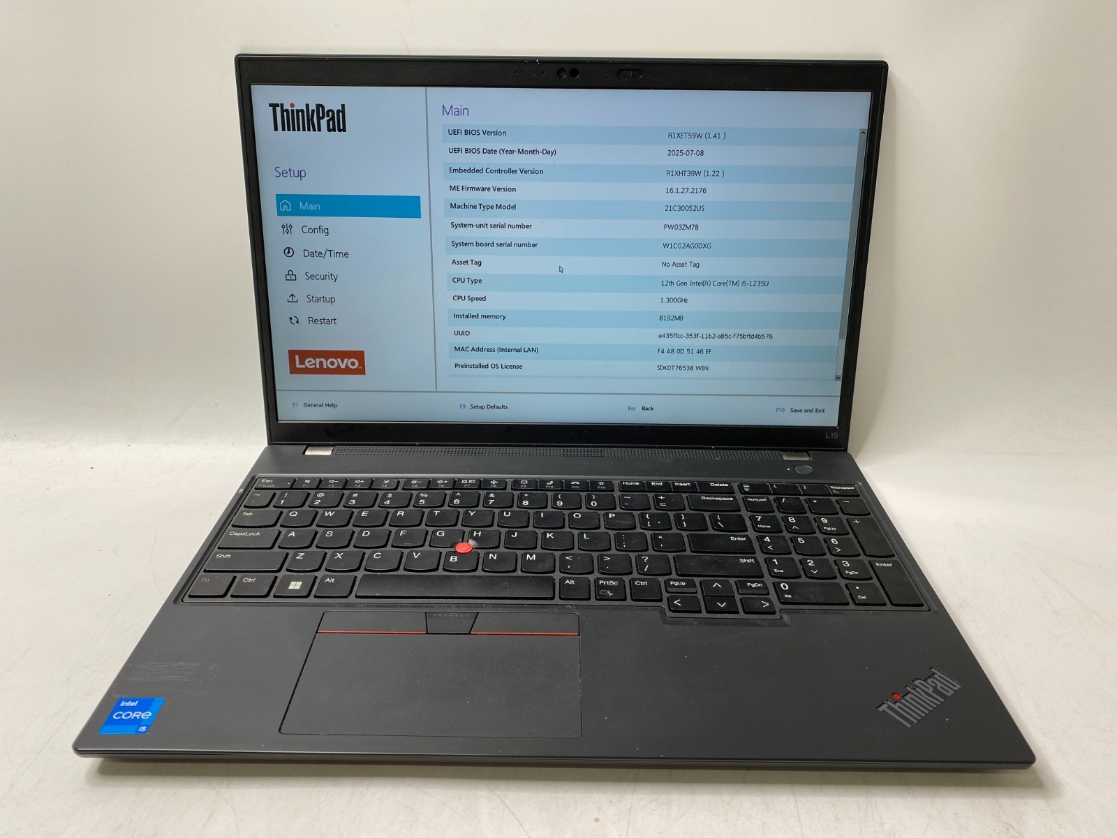 Lenovo ThinkPad L15 Gen 3 i5-1235U 8GB DDR4 No SSD/AC -Broken USB-C Port – PARTS