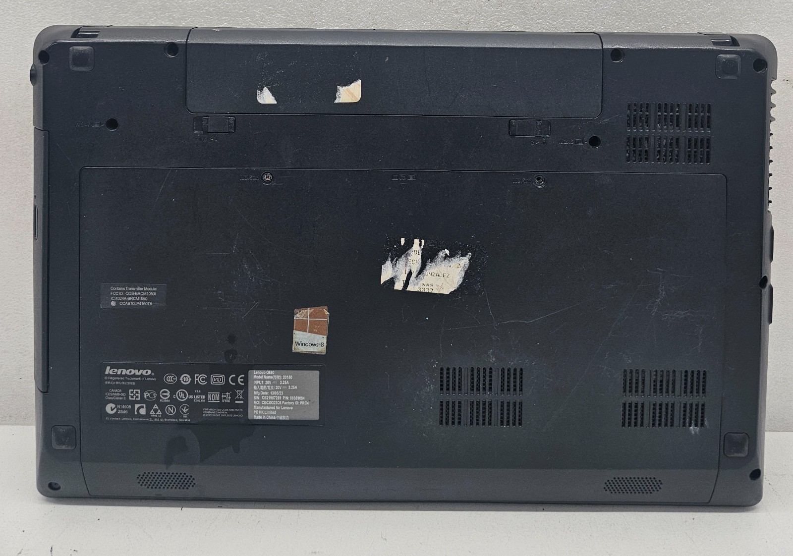 Lenovo G580 15.6″ Laptop Intel Core i5-3230M 4GB Ram NO HD/OS (FL)