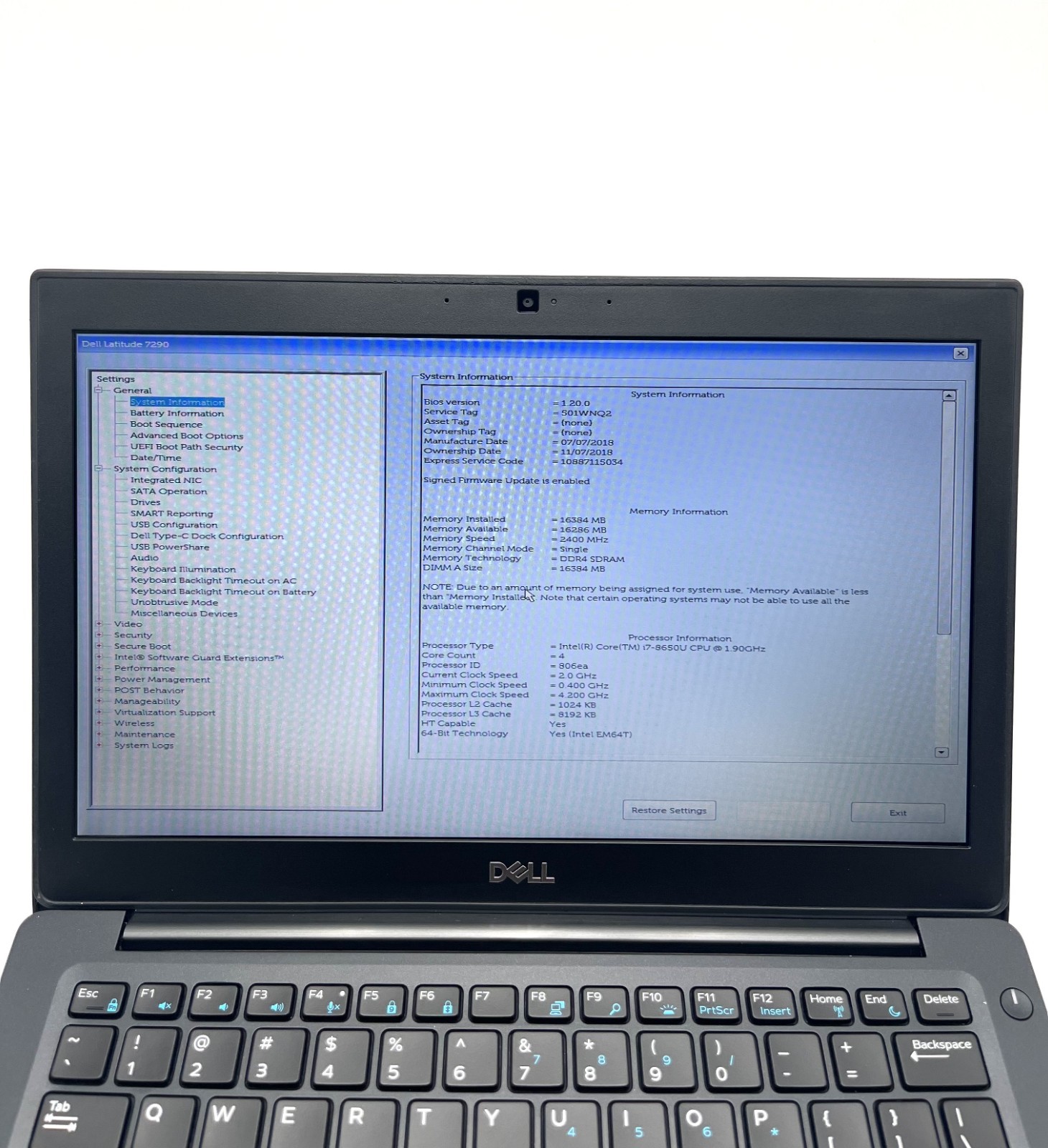 Dell Latitude 7290 12.5″ i7-8650U 16GB RAM 512GB SSD Business Laptop