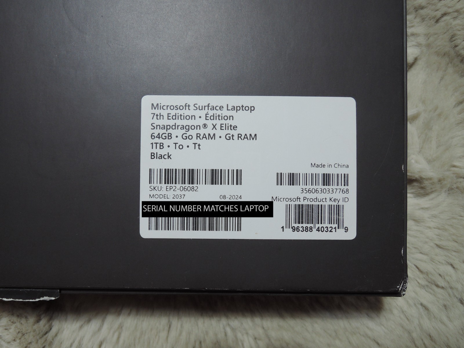 Microsoft Surface 15″ Laptop 7 BLACK 1TB SSD 64GB X1E 12 CORE 3.40 GHz Win 11