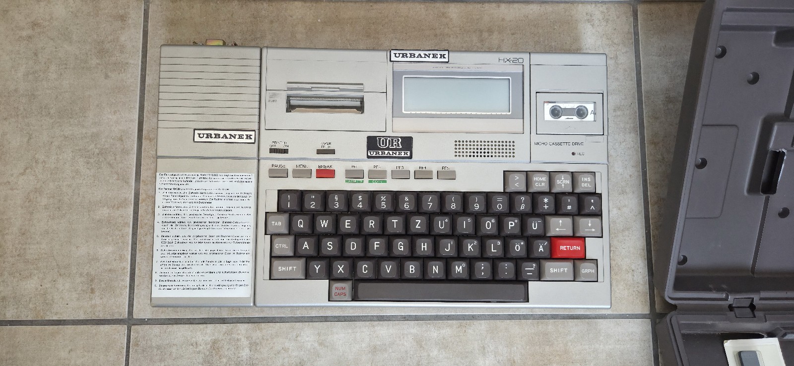 EPSON HX-20 portable computer with case, microcassette driver, printer, Untested