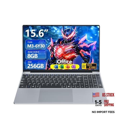 15.6 inch Laptop with Core M3-6Y30 Processor Laptop Computer 8GB RAM 256GB