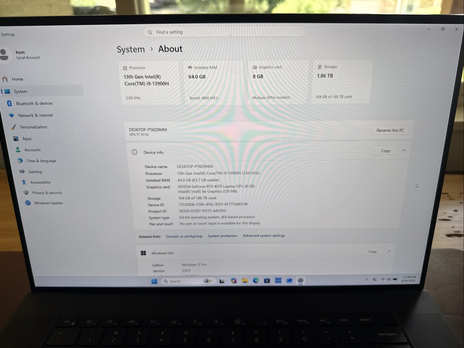 Dell XPS 17 9730 – FHD+ Intel i9-13900H – 64GB RAM 2TB SSD – Nvidia RTX 4070