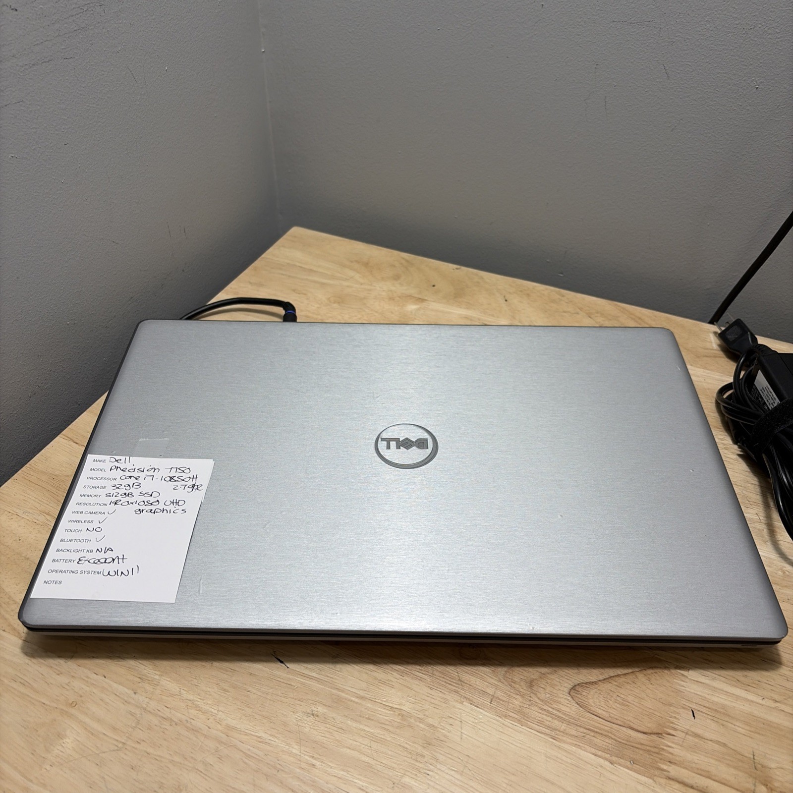 Dell Precision 7750 17″ CORE I7-10850H 2.70GHZ 32GB 512GB Wcam WiFi W11 Cord