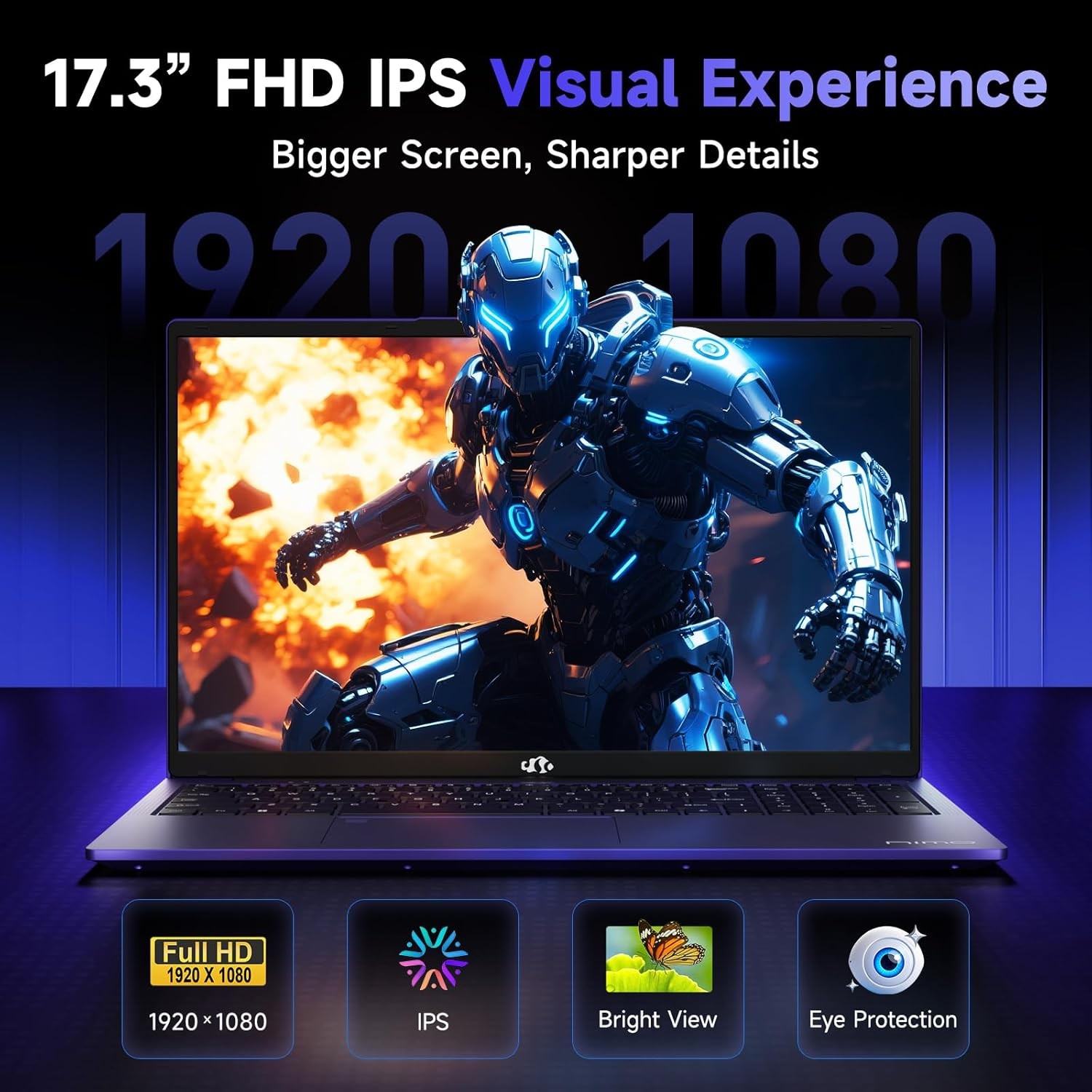 17.3″ Laptop AMD Ryzen 5 6600H 6 Cores 32GB DDR5 RAM 1TB SSD Radeon 660M GPU