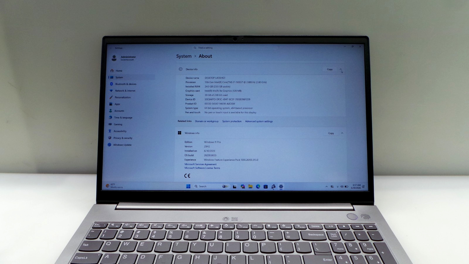 Lenovo ThnikBook 15 G2 ITL 15.6” i7-1165G7 2.8GHz 24GB DDR4 256GB SSD WIN 11 PRO