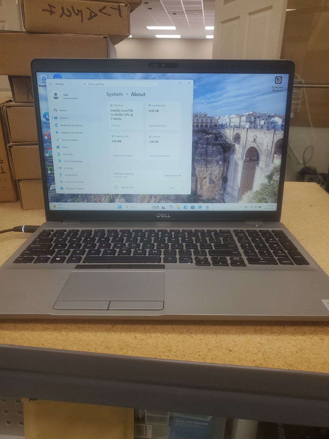 Dell Precision 3550 Laptop – i5-10310U 8GB 256GB SSD 15.6″ 051426-5